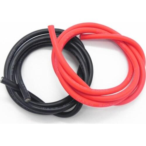 10 sets/lot 8AWG 1M Silicone Wire Cable High temperature 0.5M Black + 0.5M Red Conductor Construction Tinned Copper Cable DZ0174