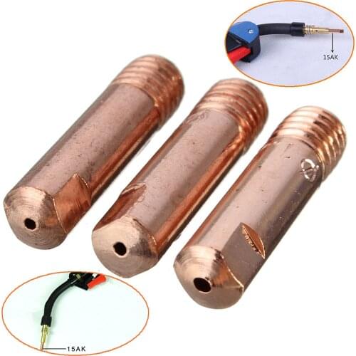10Pcs 0.8/1.0/1.2mm MB-15AK MIG/MAG M6 Welding Tips Welding Nozzles Holder Gas Nozzle Kits Copper For Welding Tool Hight Quality