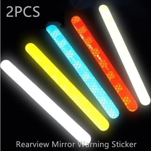2Pcs Reflectante Car Stickers Reflector Rearview Mirror Reflective Tape Car Accessories Exterior Reflex Tape Reflective Strip