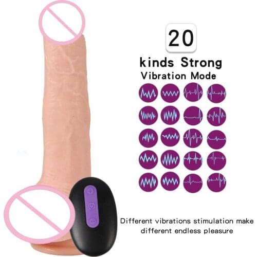 20 frequency Flesh Falos Vibrator Dick Sex Shop For Women 18 Sexual Anal Dildos Masturbator Member Of The Suction Cup Penis