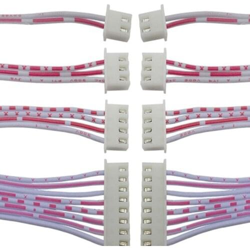 50pcs/Lot XH2.54 2.54mm Wire harness Cable Single-Head electronic line White-Red-Color 2P/3P/4P/5P/6P 10CM/20CM