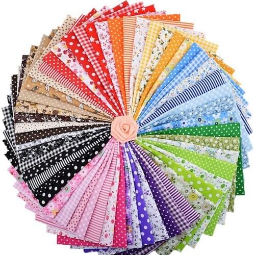 56x 25 X 25cm Cotton Cloths Assorted Floral Printed Square Sewing Quilting Fabric for Patchwork Needlework DIY Handmade Material