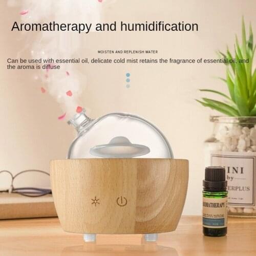 Solid Wood Aroma Diffuser Aromatherapy Household Mute Large Capacity Night Light Wooden Aromatherapy Essential