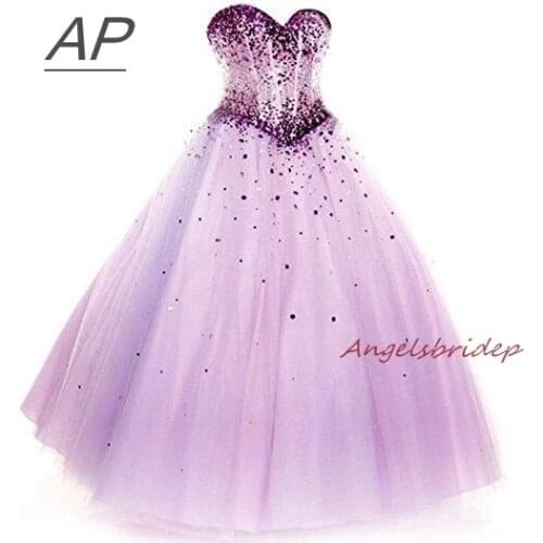 ANGELSBRIDEP Sparking Crystal Quinceanera Dresses Vestidos De 15 Anos Sexy Sweetheart Full-Length Debutante Gowns Plus Size