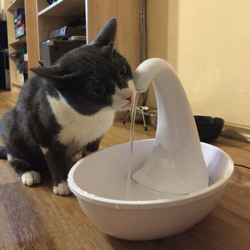 Automatic Cat Water Dispenser Swan Pet Electric Water Dispenser Pet Cat Drinking Bowl Feeding Water Flowing Fountain For Cat Dog