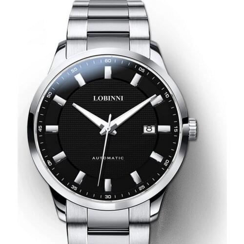Men wrist watch,mens automatic watches LOBINNI man luxury mechanical wristwatch dress Switzerland top brand montre waterproof