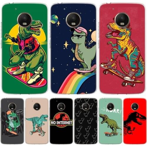 Dinosaur Skate Dude Cool Phone Case For Motorola Moto G9 G7 G8 G6 G5S E6 E5 Plus Power Play One Action Macro EU Gift Coque Cover