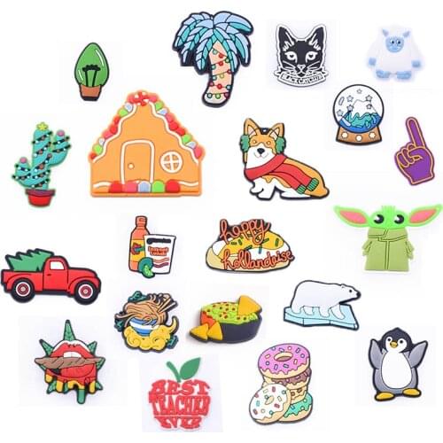 Clog Cartoon PVC Kids Croc Shoe Charms New Styles For Kids Gifts Bracelets Christmas Gifts Basketball Dog Accessories