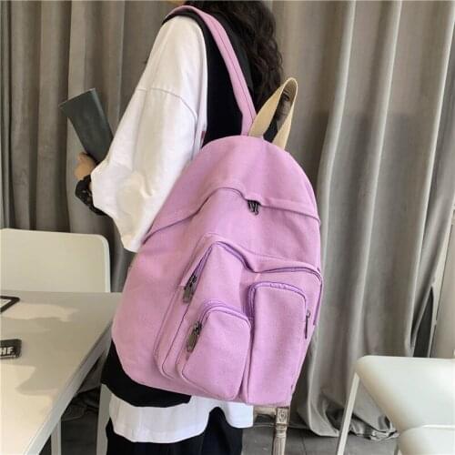 Canvas Backpacks for Women 2021 New Casual Female High Capacity Backpack Lady Back Pack for School Teenagers Girls Backpack Bags