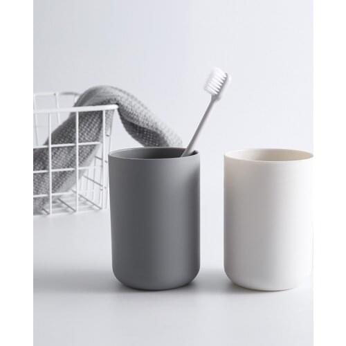 Round Plastic Toothbrush Cup Couple Brushing Cup Creative Household Simple Fashion Wash Cup Mouth Cup