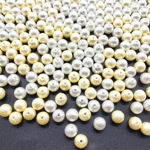 4-16mm Yellow / White Round Frosted Acrylic Beads Spacer Ring Loose Beads For Jewelry Making DIY Bracelet Earrings