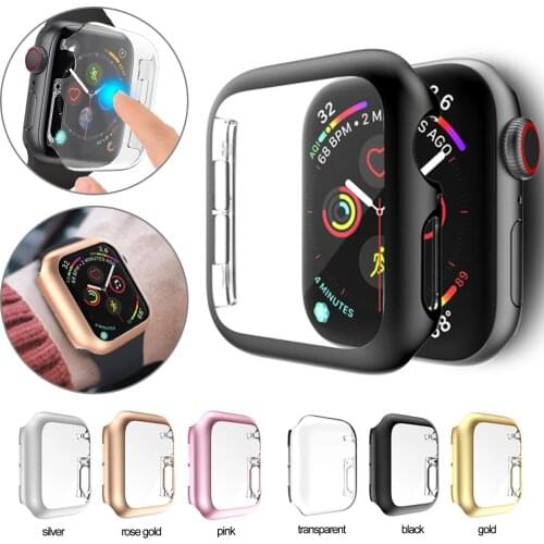 Plating Hard PC Protective Case Full Cover Screen Protector For Apple Watch Series 5 4 iWatch 40mm 44mm Smart Watch Case Shell