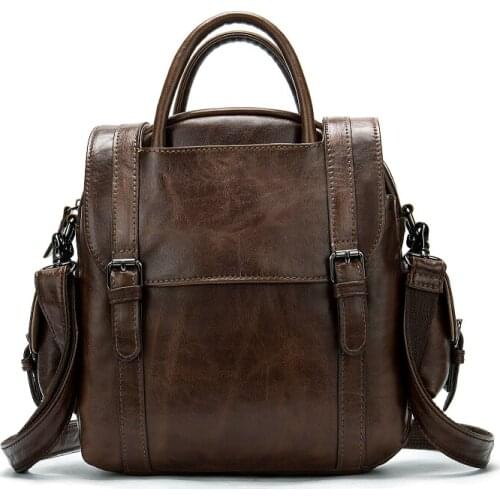 New Multi-functional Womens Backpack Retro First Layer Cattlehide Leather Fashion Backpack For Women Free Shipping