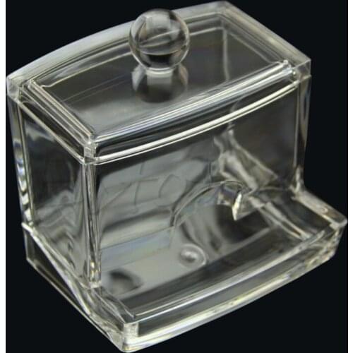 1pc Acrylic Transparent Cotton Swab Organizer Stick Box Cosmetic Holder Makeup Storage Box Office #11