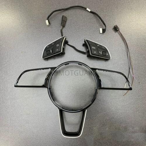 For Audi A4 A3 A5 B9 D- Type Steering Wheel Trim + Button 8W0 951 523F