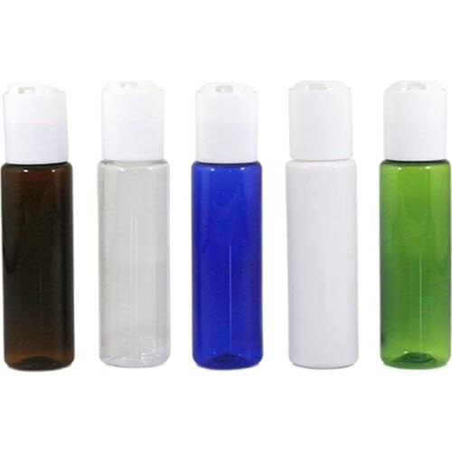 Plastic Bottle 30ml White Cover Bottle Transparent Cosmetic Packaging Brown Plastic Bottle Plastic Green Liquid Container 50pcs