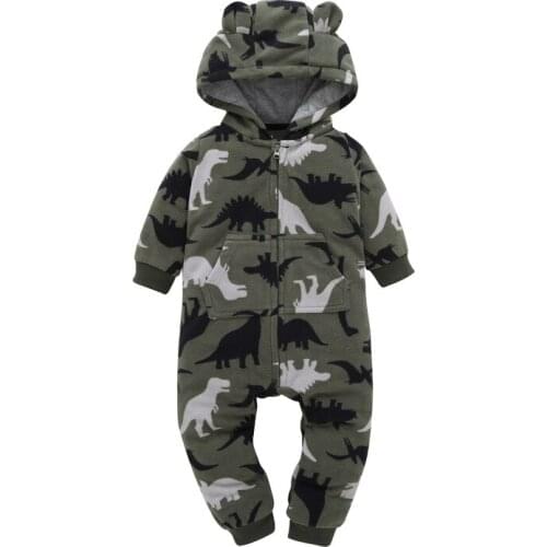 Baby Girl Boy Hooded Thick Fleece Romper Winter Warm Jumpsuit Infant Baby Girl Clothes Toddler Hooded Baby Clothing