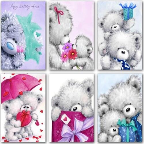 Full Square&Round Diamond embroidery Cross stitch 5D DIY Diamond Painting Kit Cartoon Teddy bear Diamond mosaic paint Gift art