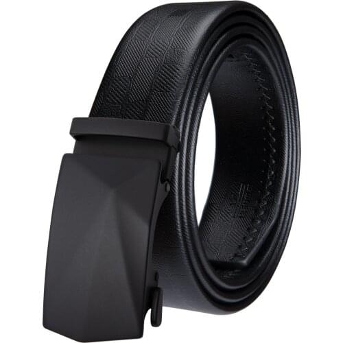 Designer Black Men Belt Automatic Buckle Belt Genuine Leather Luxury Strap Belt Male Business Party Wedding Barry.Wang