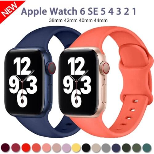 Silicone Strap For IWatch 3 4 5 6 se Accessorie Rubber Watchband Smartwatch Bracelet Correa Apple Watch Band 44mm 40mm 38mm 42mm