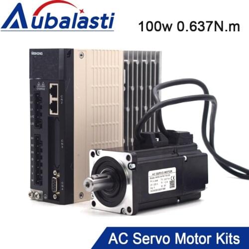 WeiHong WSDA AC Servo Motor Driver 100W + Servo Motor 100W Torque 0.637N.m Rated Voltage 220V 1.2A