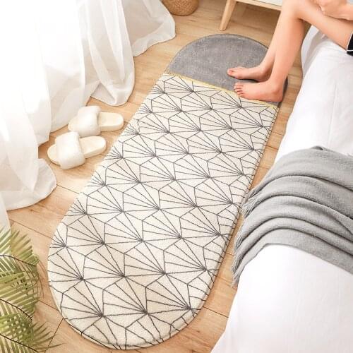 Modern Geometry Soft Long Carpet For Bedroom Bedside Non slip Tatami Floor Mat Cashmere Home Living Room Area Rugs Carpets