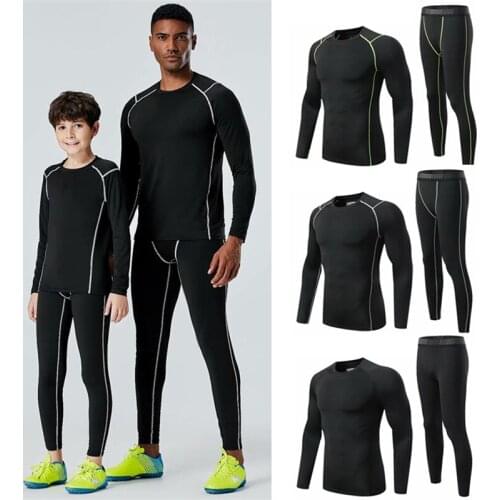 Basketball Football Sports Fitness Suits Tights Training Suit Quick-drying Clothes Adults Childs Running Bottoming Shirt Pants