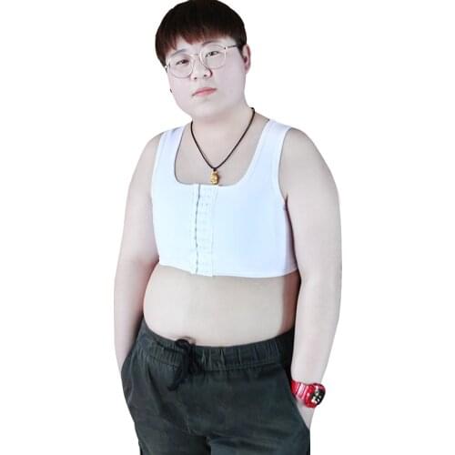 Tomboy Mesh Chest Binder Trans Ultra-Flat Breathable Short Corset Les Plus Size Vest Tank Tops Cosplay Sports Underwear Lesbian