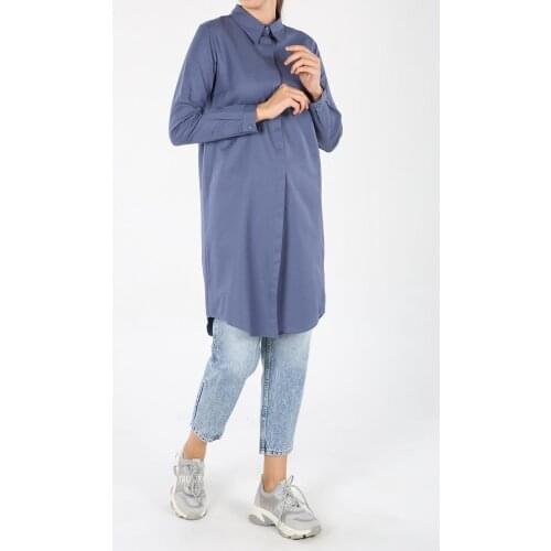 Hidden Button Shirt Tunic
