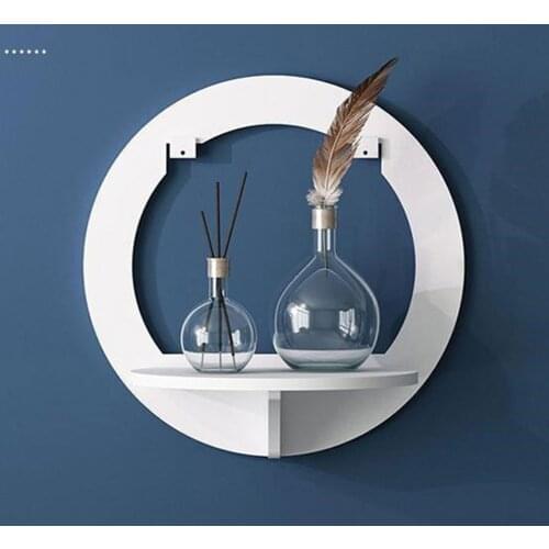 New Hole-free Fan-shaped Shelf Wall Bedroom Mount Wall Partition Bedside Hook Rack Balcony Creative Flower Pot Stand