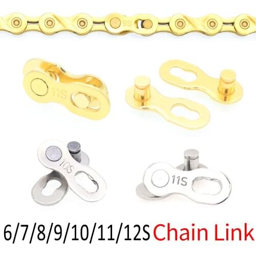 6/7/8/9/10/11/12 Speed Bicycle Chain Connector Lock Quick Link Road Bike Magic Buckle Master Bicycle Joint Cycling Parts Gold