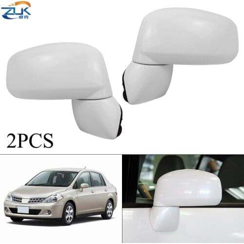 ZUK 2PCS Car Exterior Door Rearview Mirror For Nissan Tiida Latio Versa C11 2006-2011 Model 5-PINS With Heated
