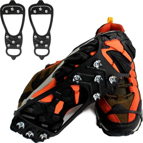 1 Pair 8 Studs Anti-Skid Ice Gripper Spike Shoe Ice Cleats Walk Traction Cleats Crampons For Winter Climbing Cleats Over