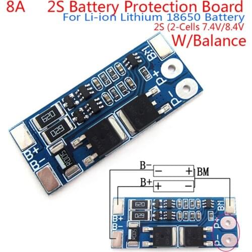 1pc High Quality 2S 8A 7.4V Balance 18650 Li-ion Lithium Battery BMS Protection Board Tool Parts Wholesale