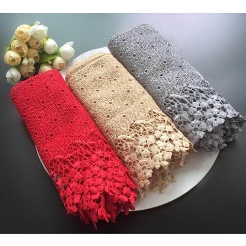 2M/lot 18cm wide black white red embroidery hollow water soluble lace exquisite skirt bottoming clothes accessories AC409