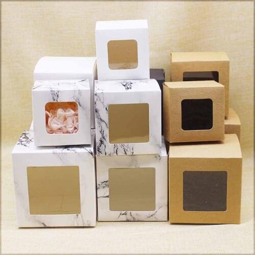 20pcs PVC Transparent Packagng Box with Window Wedding Flower Box Handmade Candy Gift Box Party Supplies