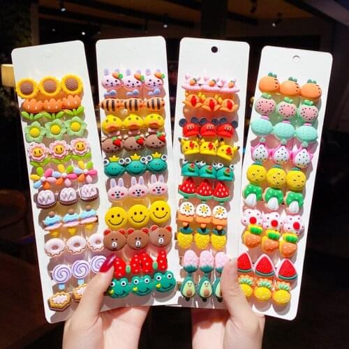 5Pcs/Set Cartoon Animal Baby Girl Hair Clips Children Colorful Hairpins Side Clip BB Hairpin Baby Fashion Hair Accessories