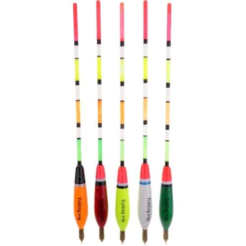 5pcs Fishing Float Bobbers Wooden Buoys Bait Indicators Rock Fishing Tackle Accessories