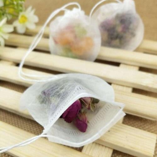 500pcs/lot Teabags Corn Fiber Tea Bags Filter Infuser with String Heal Seal Paper for Herb Loose Teabag Diameter 6cm
