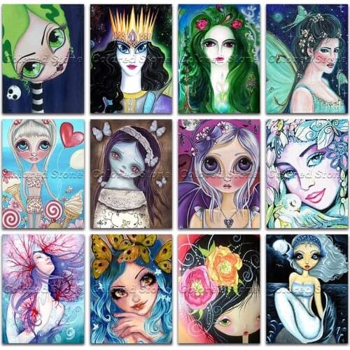 New Diamond painting Beautiful beauty lady Cartoon girl 5D DIY Full Square Drill embroidery Cross stitch 3D mosaic Drawing 1137