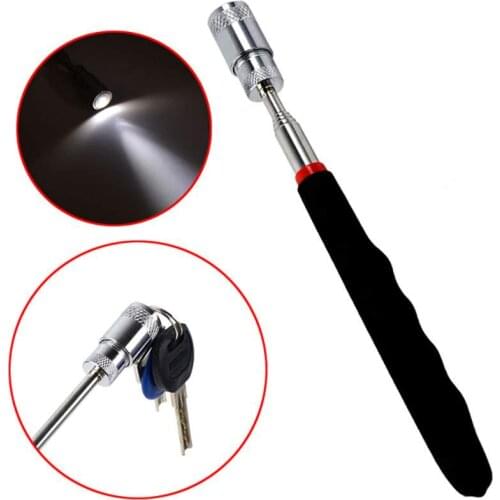 Hand Tool Strong Magnetic Picker With LED Light And Comfort Grip Rubber Handle Telescopic Extension Rod Automobile Metal