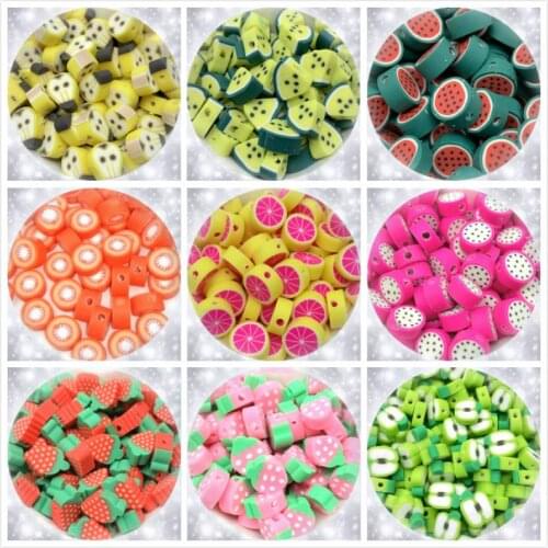 50Pcs DIY Jewelry Polymer Clay Beads Fruit Pieces Mix Design Bracelet Accessory Slices Jewelry Making
