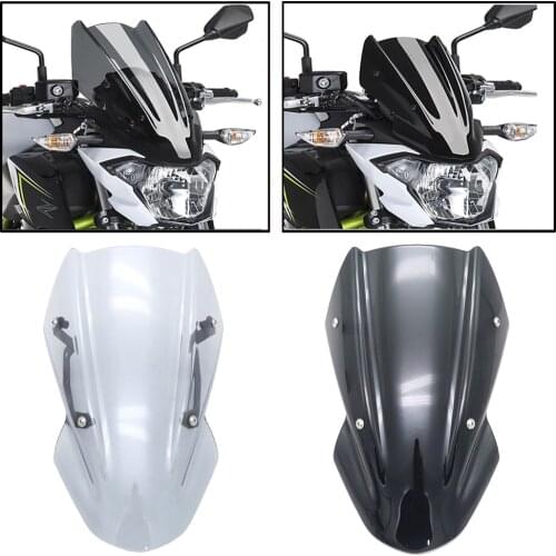 Z 650 Z-650 High Quality ABS Windscreen Windshield Shield Screen with Bracket For Kawasaki Z650 2017 2018 2019 Smoke Black Clear
