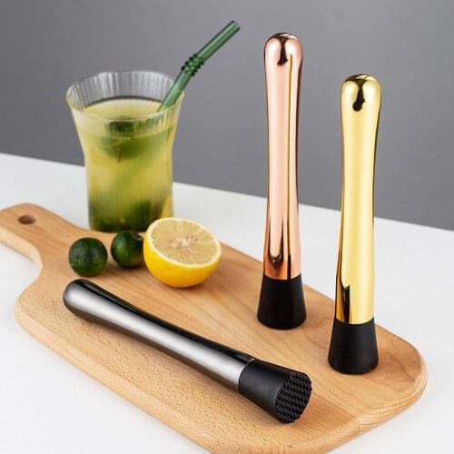Cocktail Muddler Stainless Steel Bar Mixer Utensils Cocktail Accessories Mojito DIY Fruit Juice Muddler Crushed Ice Muddler
