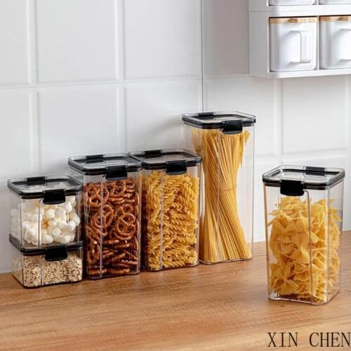 Food Storage Container Plastic Kitchen Refrigerator Noodle Box Multigrain Storage Tank Transparent Sealed Cans