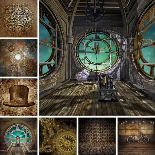Laeacco Space Exploration Spacecraft Indoor Scene Backgrounds Customized Steampunk Baby Poster Portrait Photography Backdrops