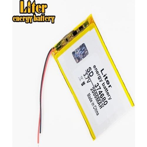 374680 354580 404580 3.7V 2000MAH Polymer lithium ion / Li-ion battery for TOY,POWER BANK,GPS,mp3,mp4,cell phone,speaker