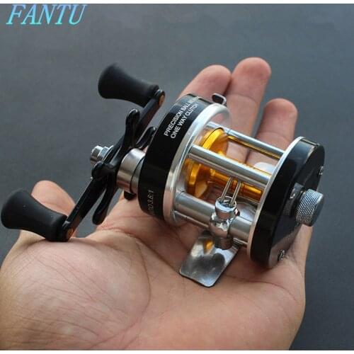 FANTU Right Hand Metal Drum Reel CL25# Exquisite Peche Fishing Reel Steering wheel Fishing Tackle