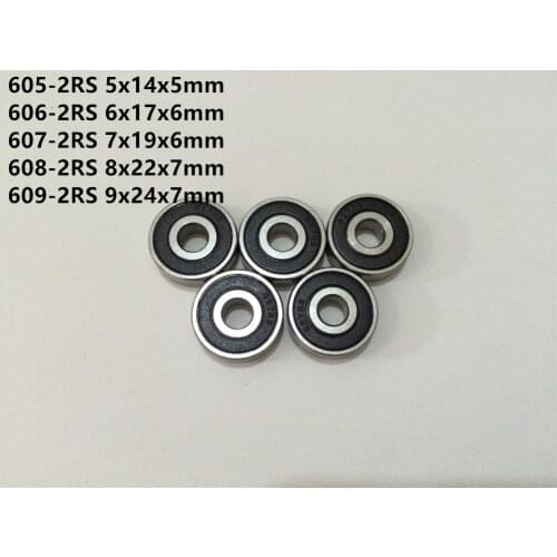 2-10pcs 604-2RS 605-2RS 606-2RS 607-2RS 608-2RS 609-2RS Mini Bearing Deep Groove Rubber Sealed Miniature Bearing Ball Bearings