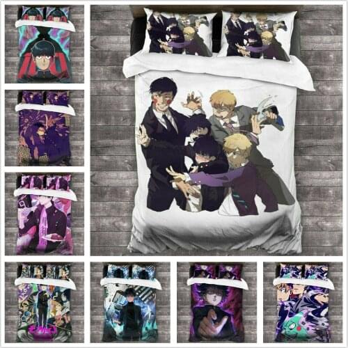 Mob Psycho 100 Bedding Set 2/3Pcs Duvet Cover & Pillowcase(s) 3D Printed Quilt Cover For Home Textile Gift